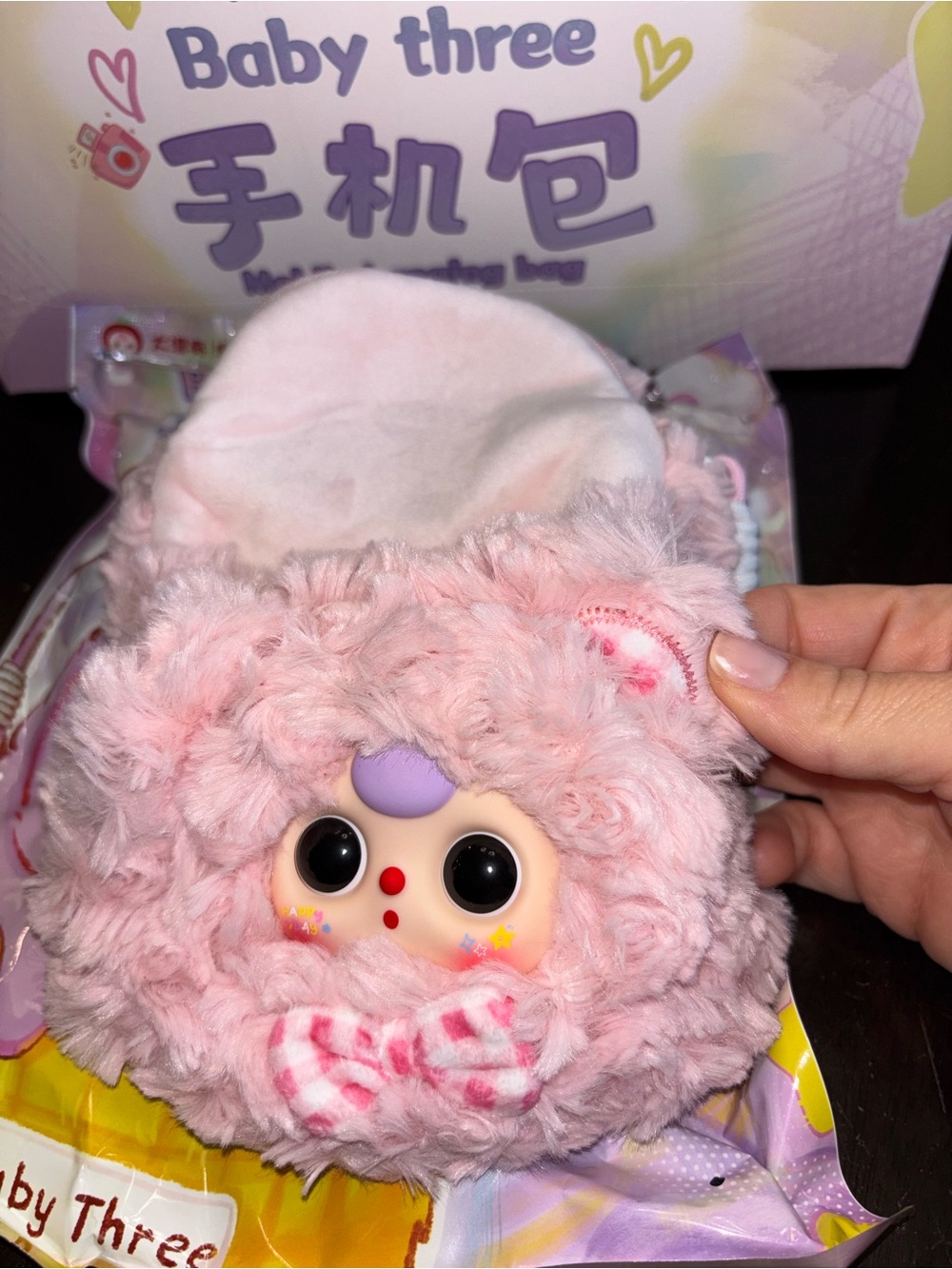 BB3 Baby Three Plush Mobile Hanging Bag - Pink